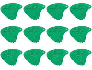 Sharkfin mit Relief Plektrum extra weich 0,35mm Grün 12 Stück